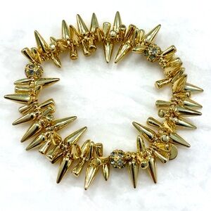 Stella & Dot Renegade Gold Spike and Crystal Stretch Bracelet